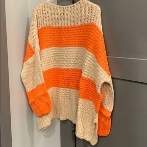 Orange striped sweater
